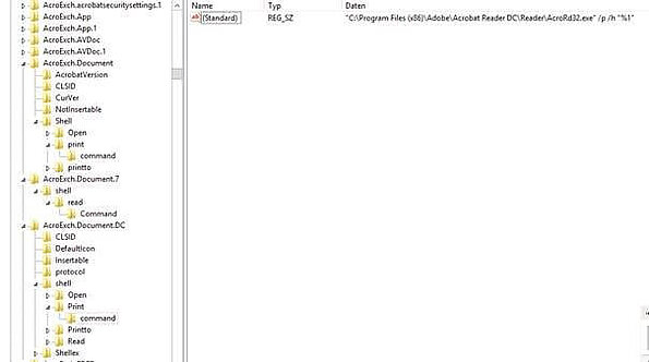 Registrierungs Editor ACRC