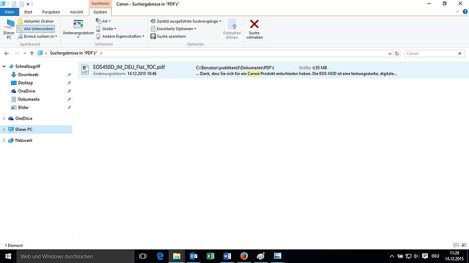 Suche in PDF's
