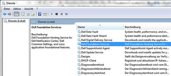 Dell Foundation Services in Windows Dienste
