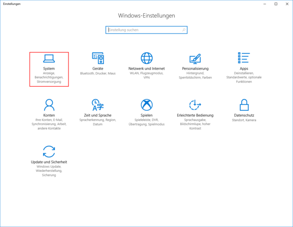 Die Windows Einstellungen