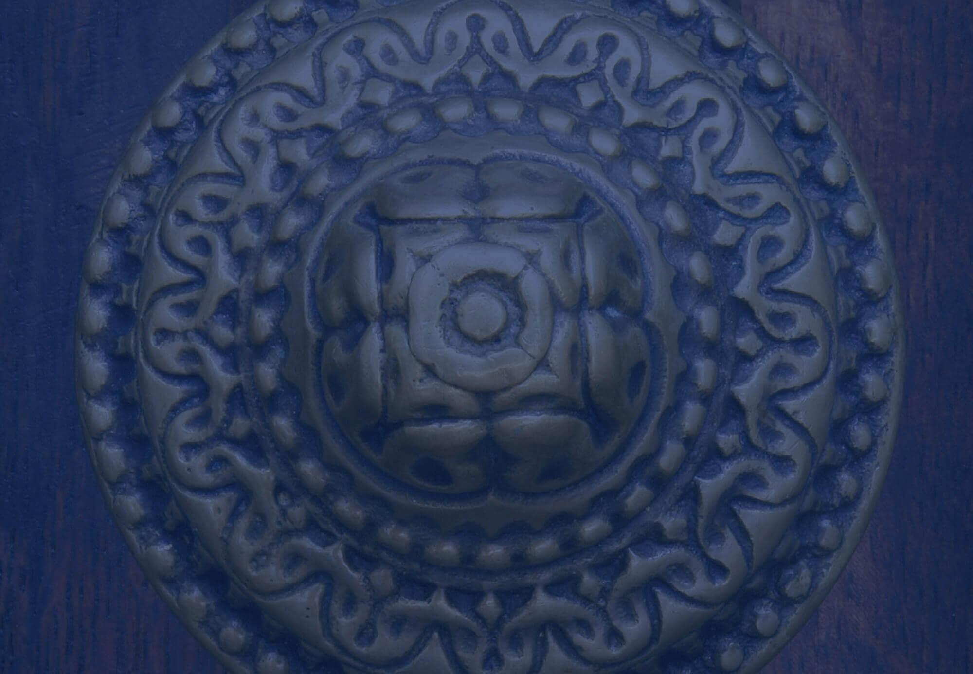 Historische Zierrosette an einer Holztür