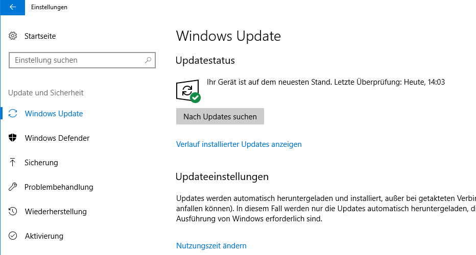 Status der Windows-Updates