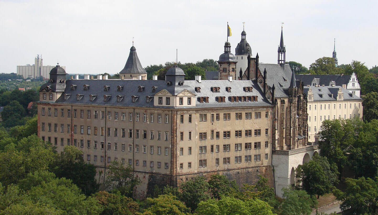Schloss Altenburg über den Baumkronen