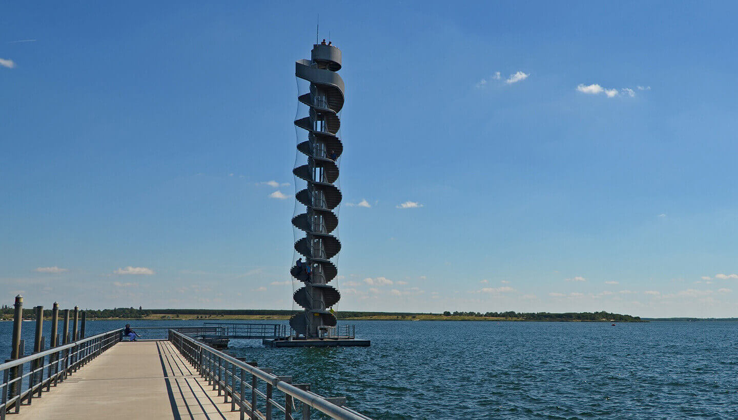 Pegelturm an der Goitzsche bei Bitterfeld-Wolfen